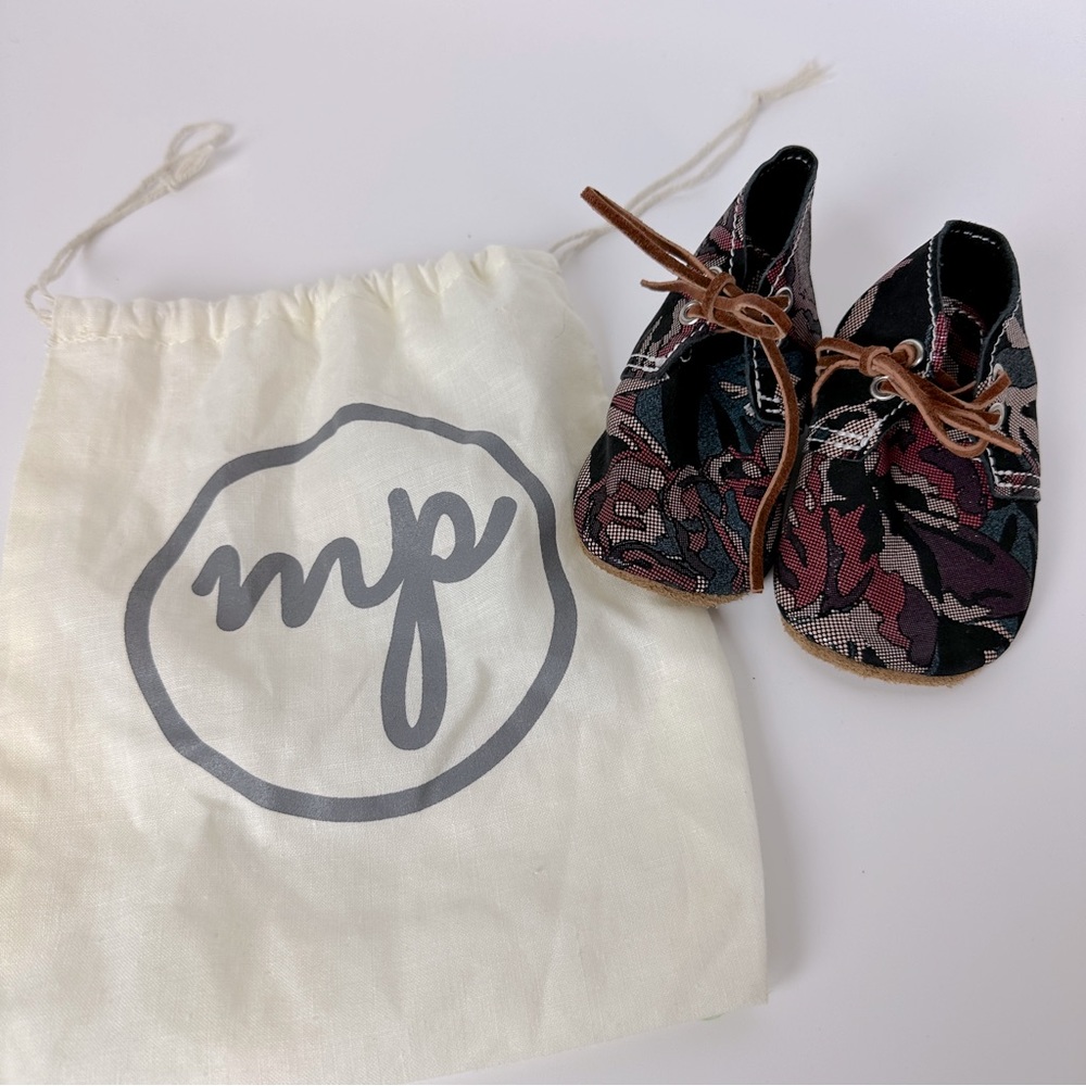 HTF‎ Unique Mon Petit Shoes Oxfords Size 3 Leather Camouflage Baby Shoes